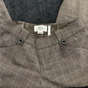 Vintage Guess Low Rise Brown Plaid Trousers with Button Accents